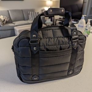 Cynthia Rowley black quilted small duffel bag